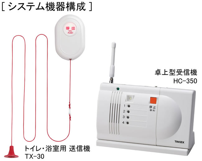 タケックス TAKEX ワイヤレス緊急呼出しセット[受信機：卓上型] EC-B(T